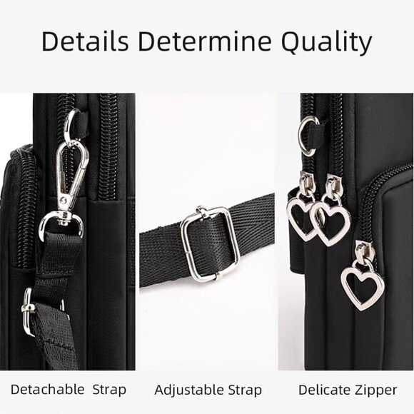 Cell Phone Bag Water Resistant Crossbody Purse Small Shoulder Wallet - Picture 4 of 7